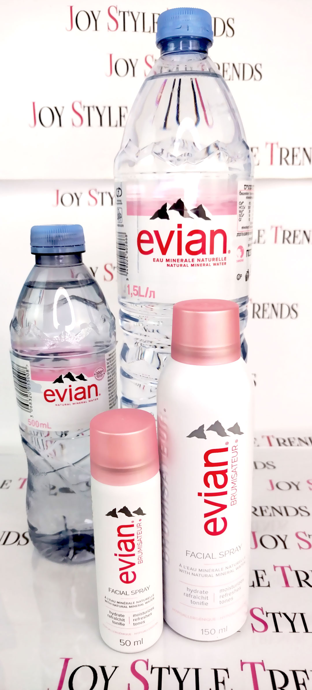 Evian Facial Spray and Evian water, Photo Of Joy Style Trends Media